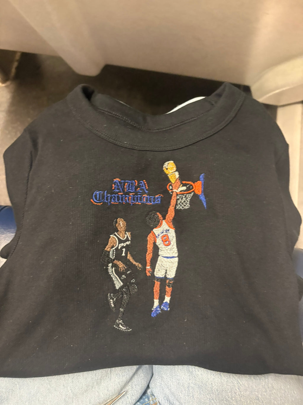 NY Knicks NBA Champions 2026 Embroidered Tee