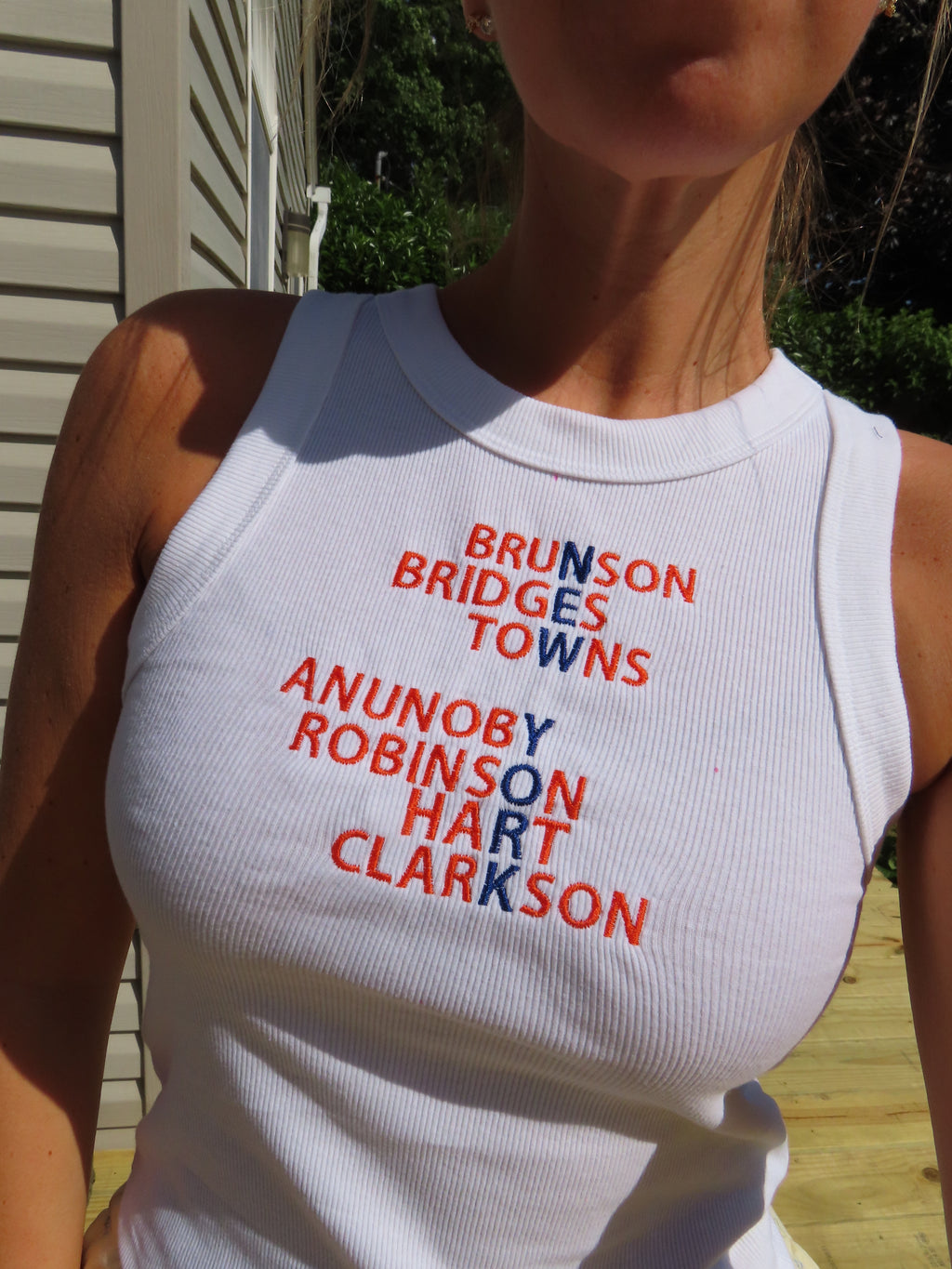 NY Knicks Roster Embroidered Tank – Women's